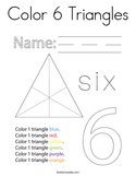 Color 6 Triangles Coloring Page