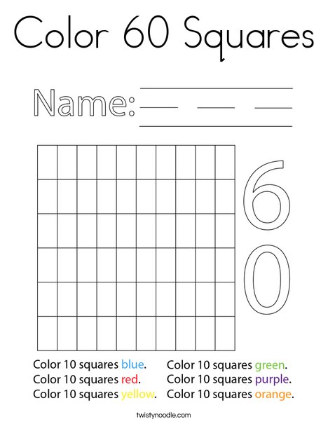 Color 60 Squares Coloring Page