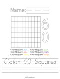 Color 60 Squares Worksheet