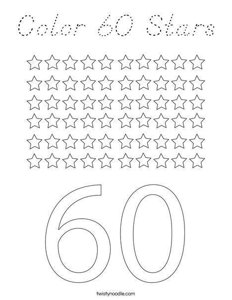 Color 60 Stars Coloring Page