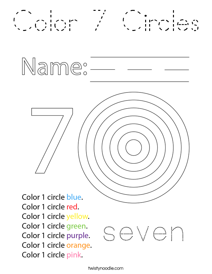 Color 7 Circles Coloring Page