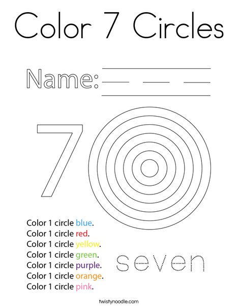 Color 7 Circles Coloring Page