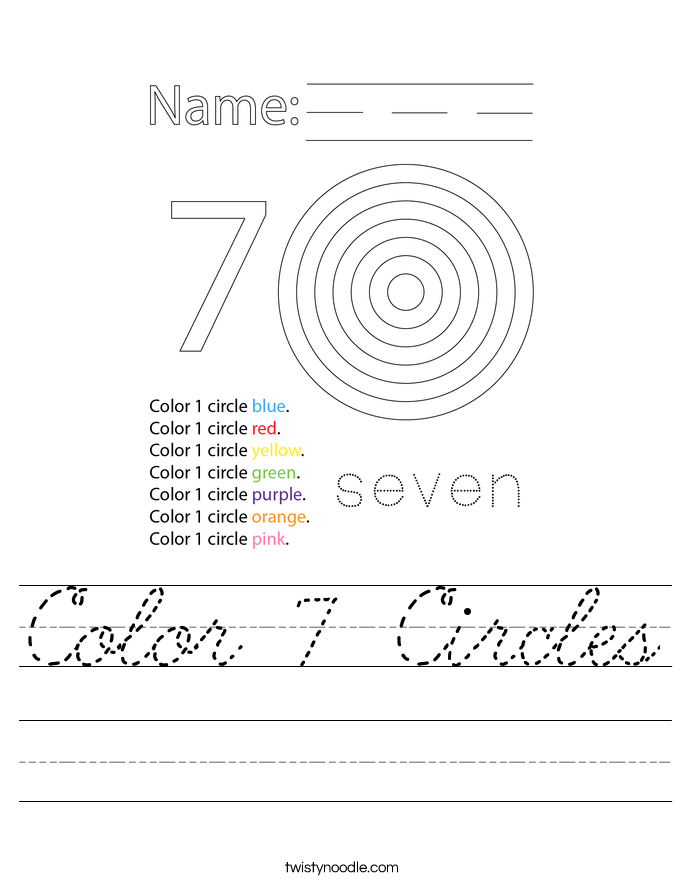 Color 7 Circles Worksheet