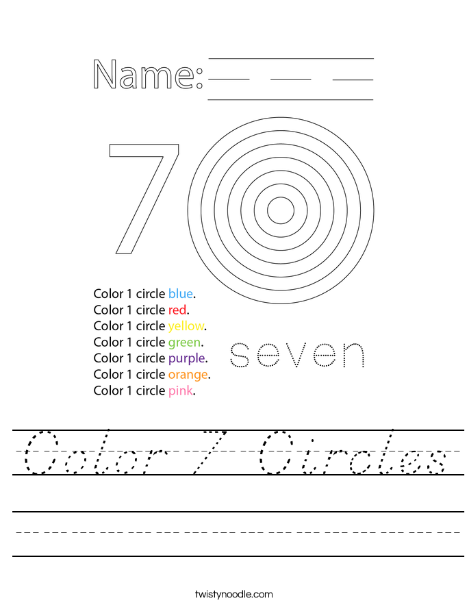 Color 7 Circles Worksheet