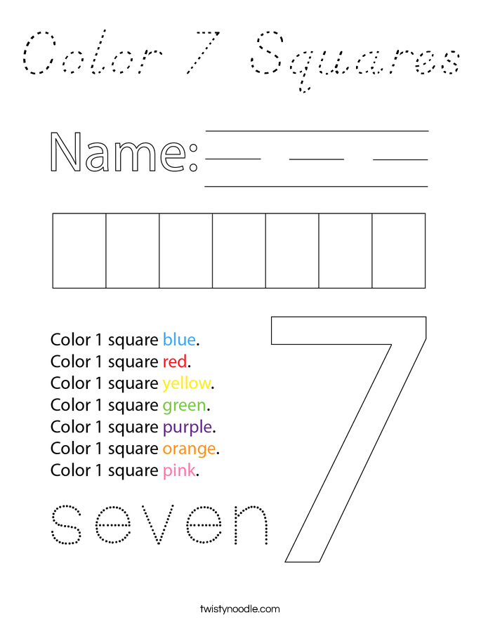 Color 7 Squares Coloring Page