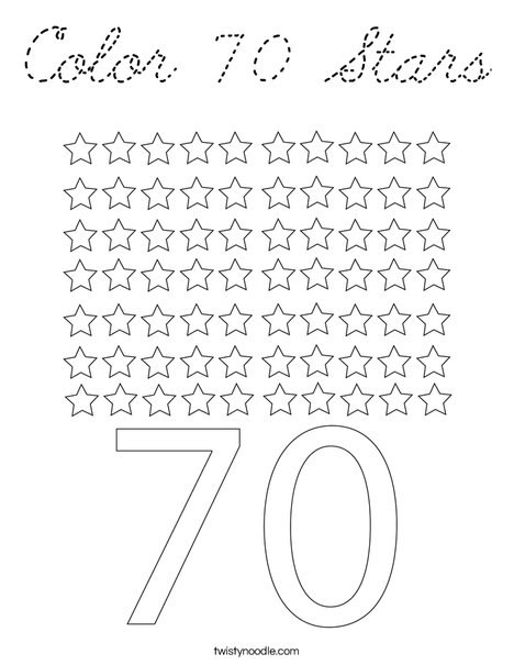Color 70 Stars Coloring Page