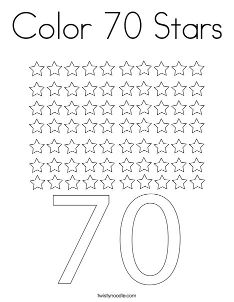 Color 70 Stars Coloring Page