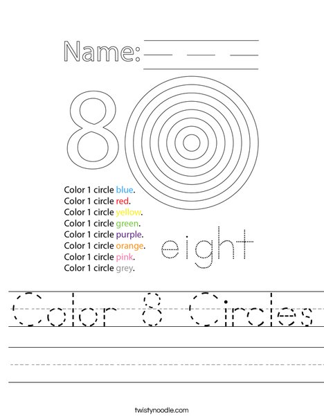 Color 8 Circles Worksheet