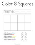 Color 8 Squares Coloring Page