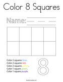 Color 8 Squares Coloring Page