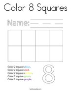 Color 8 Squares Coloring Page