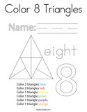 Color 8 Triangles Coloring Page