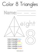 Color 8 Triangles Coloring Page
