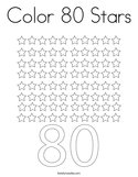 Color 80 Stars Coloring Page