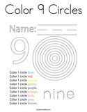 Color 9 Circles Coloring Page