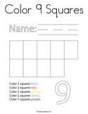 Color 9 Squares Coloring Page