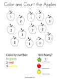Color and Count the Apples Coloring Page
