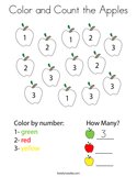 Color and Count the Apples Coloring Page