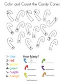 Color and Count the Candy Canes Coloring Page