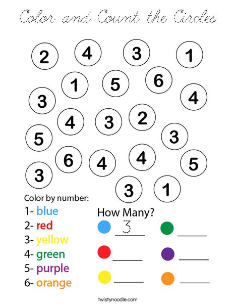 Color and Count the Circles Coloring Page