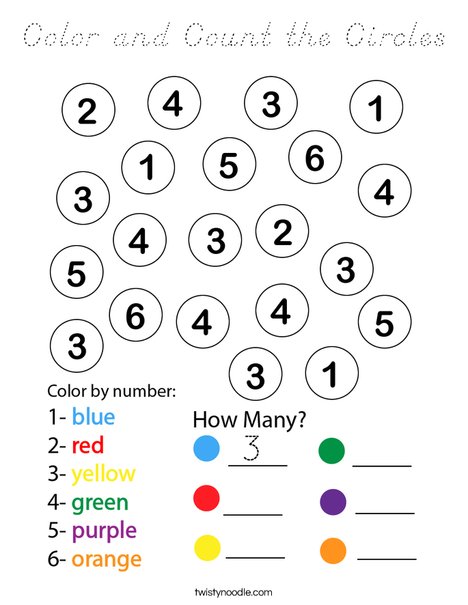 Color and Count the Circles Coloring Page