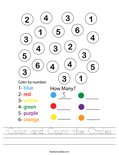 Color and Count the Circles Worksheet