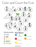 Color and Count the Fruit Coloring Page