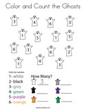 Color and Count the Ghosts Coloring Page