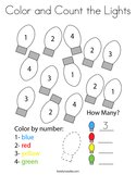 Color and Count the Lights Coloring Page