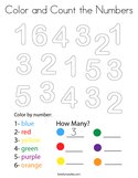 Color and Count the Numbers Coloring Page