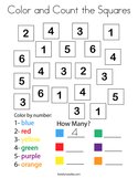 Color and Count the Squares Coloring Page