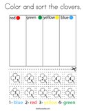 Color and sort the clovers Coloring Page