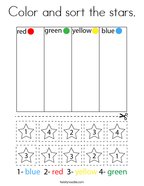 Color and sort the stars Coloring Page