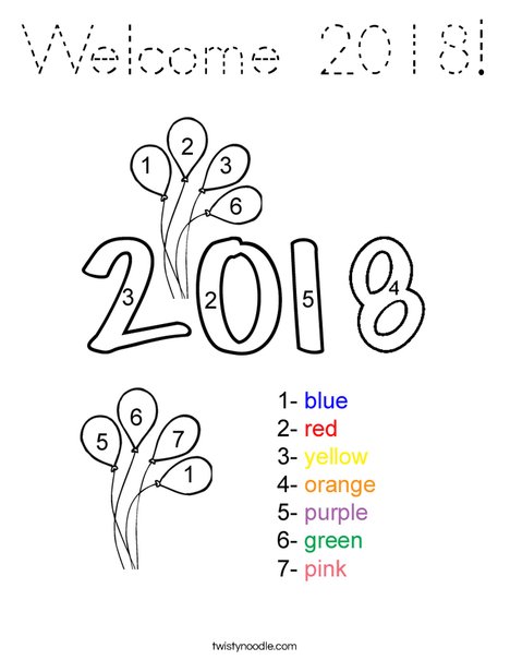 Color by Number 2016 Coloring Page