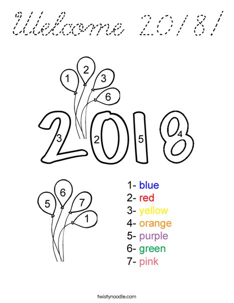 Color by Number 2016 Coloring Page