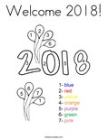 Welcome 2018! Coloring Page