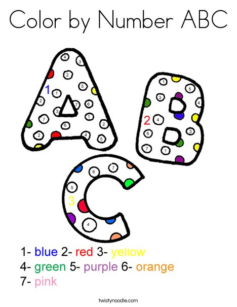 Color by Number ABC Coloring Page