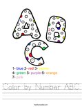 Color by Number ABC Worksheet