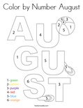 Color by Number August Coloring Page
