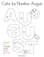 Color by Number August Coloring Page