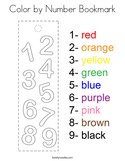 Color by Number Bookmark Coloring Page