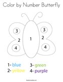 Color by Number Butterfly Coloring Page