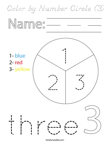 Color by Number Circle (3) Coloring Page