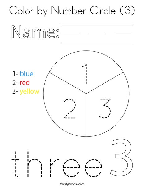 Color by Number Circle (3) Coloring Page