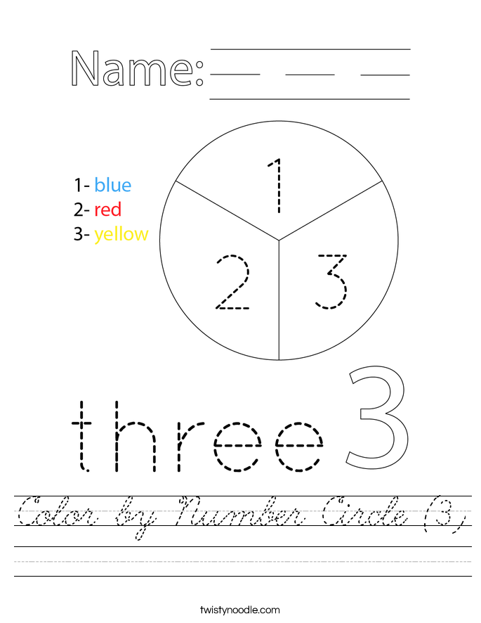 Color by Number Circle (3) Worksheet