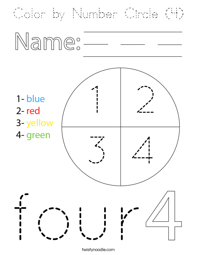 Color by Number Circle (4) Coloring Page