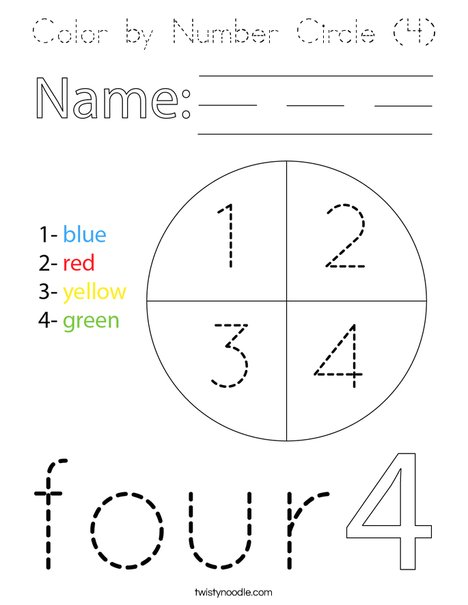 Color by Number Circle (4) Coloring Page