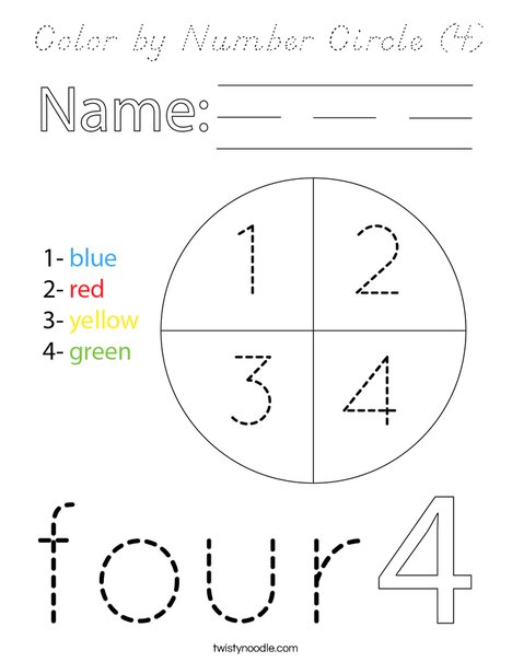 Color by Number Circle (4) Coloring Page
