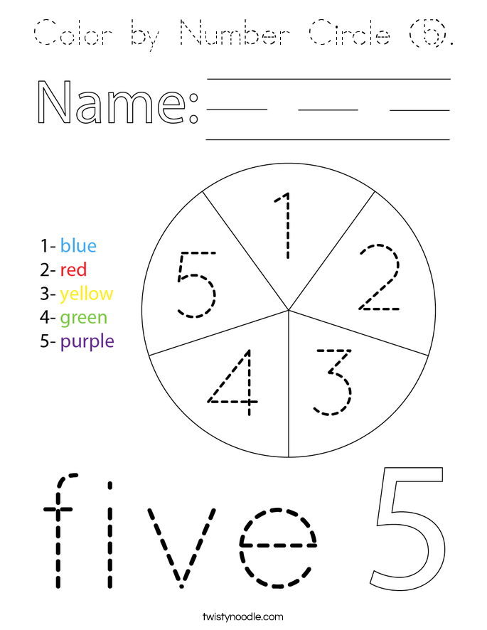 Color by Number Circle (5). Coloring Page
