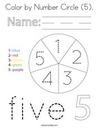 Color by Number Circle (5) Coloring Page
